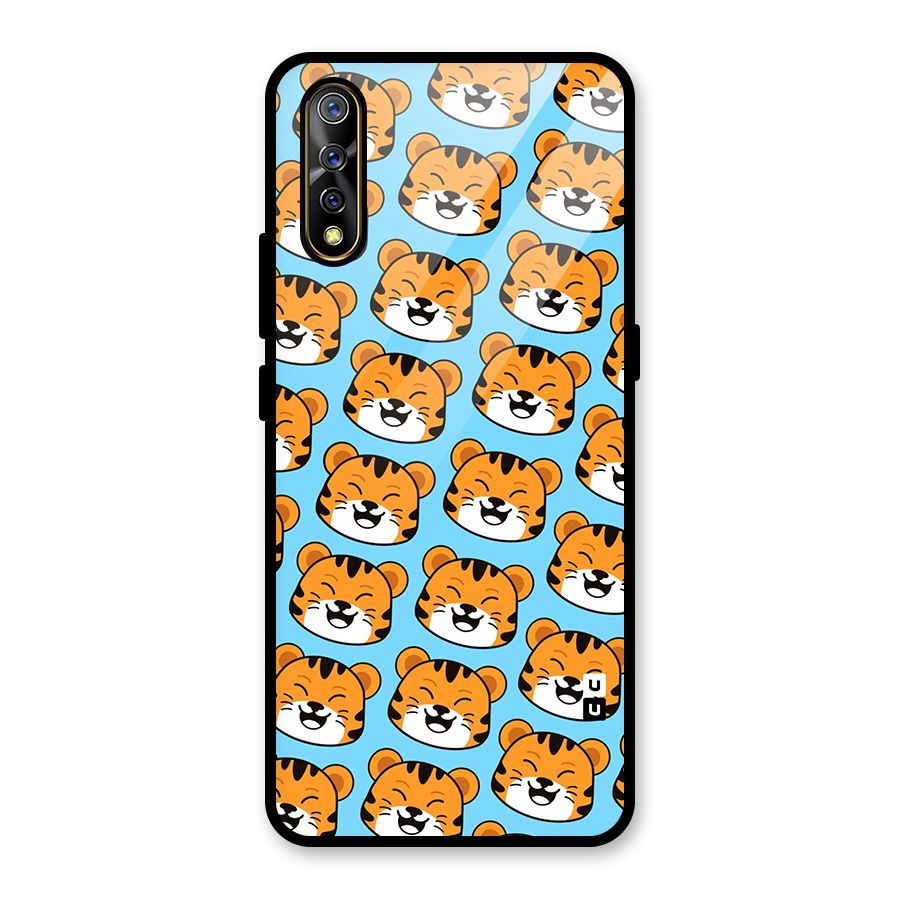 Happy Kitten Pattern Glass Back Case for Vivo S1