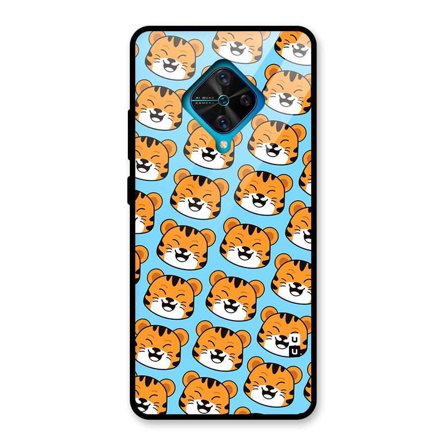 Happy Kitten Pattern Glass Back Case for Vivo S1 Pro
