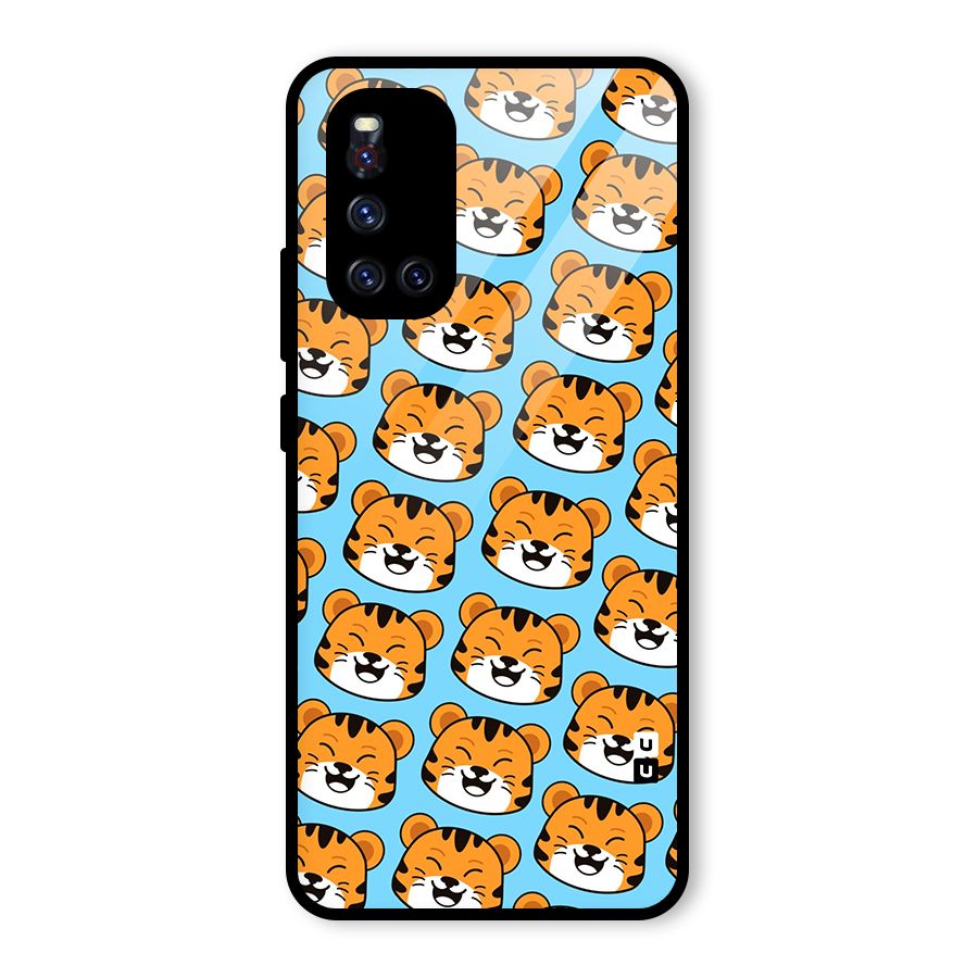 Happy Kitten Pattern Glass Back Case for Vivo V19