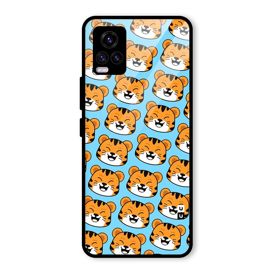 Happy Kitten Pattern Glass Back Case for Vivo V20