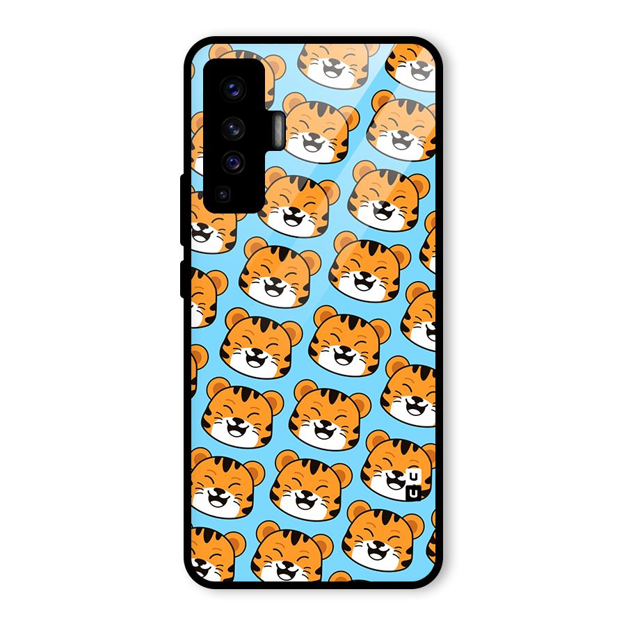 Happy Kitten Pattern Glass Back Case for Vivo X50