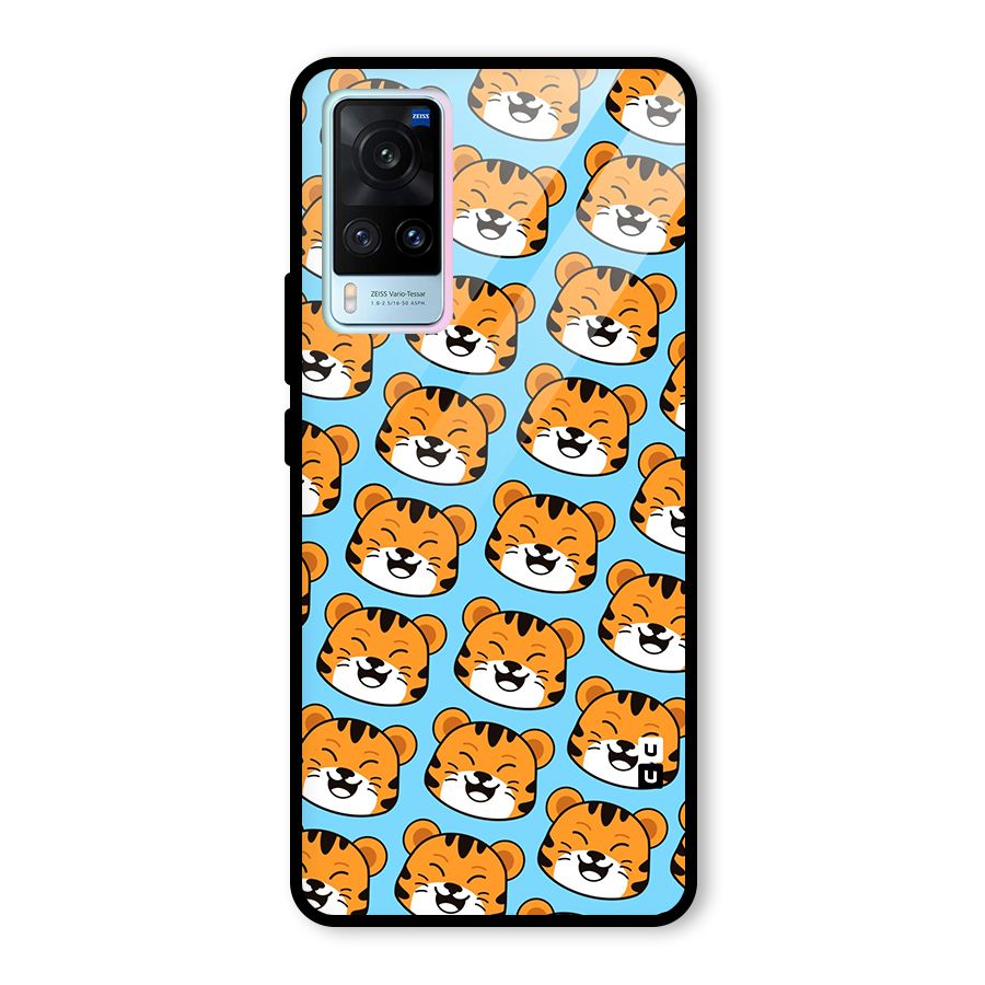 Happy Kitten Pattern Glass Back Case for Vivo X60