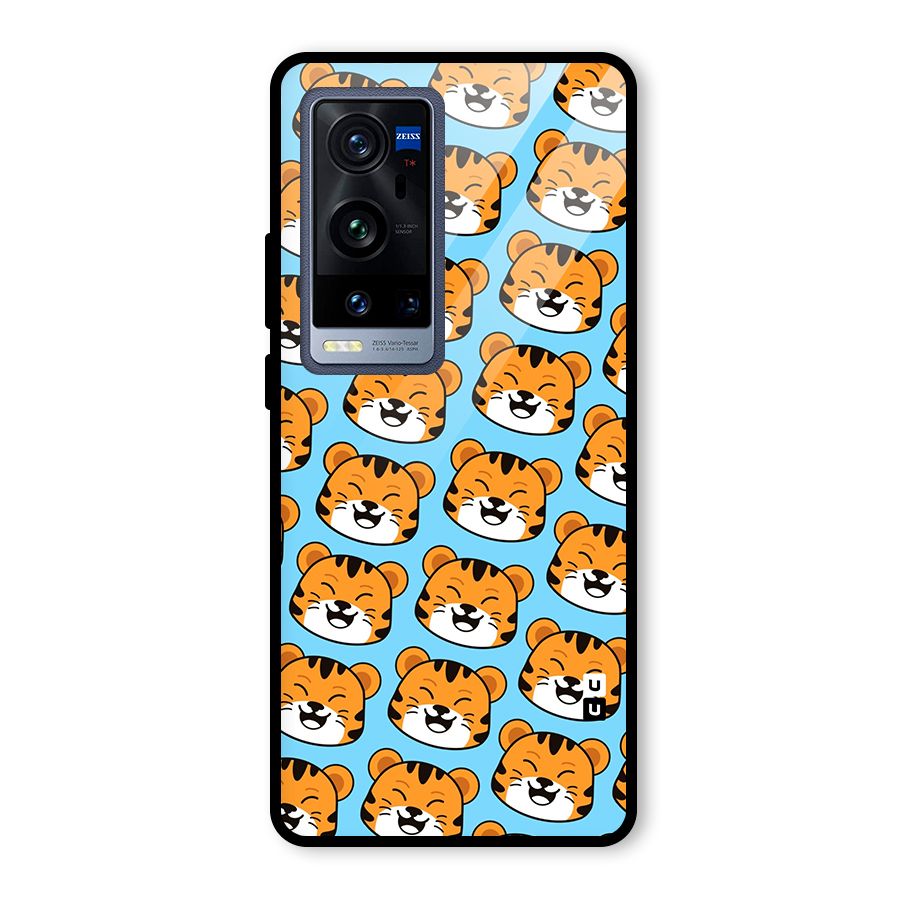 Happy Kitten Pattern Glass Back Case for Vivo X60 Pro Plus