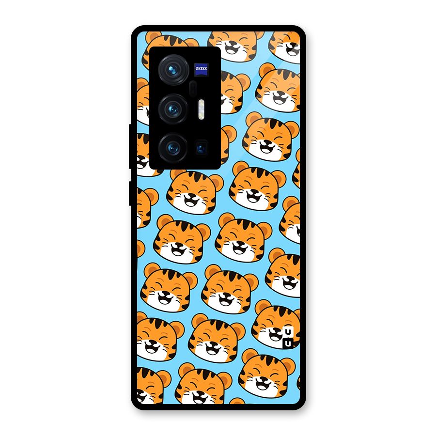 Happy Kitten Pattern Glass Back Case for Vivo X70 Pro Plus