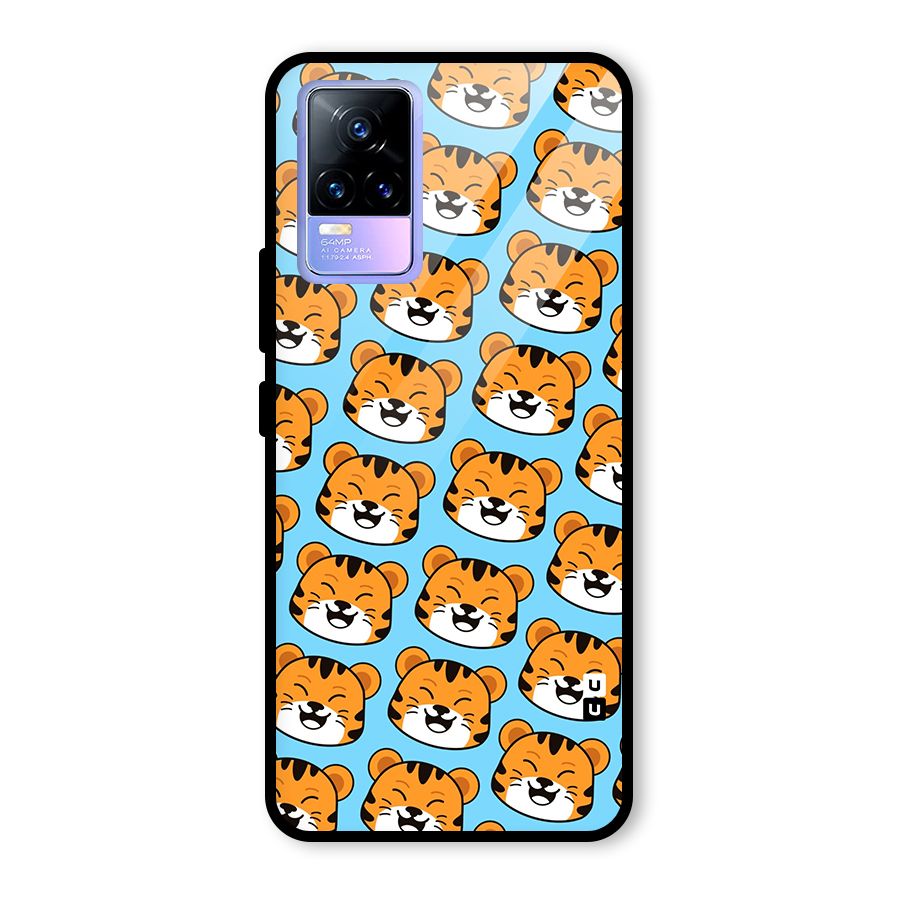 Happy Kitten Pattern Glass Back Case for Vivo Y73