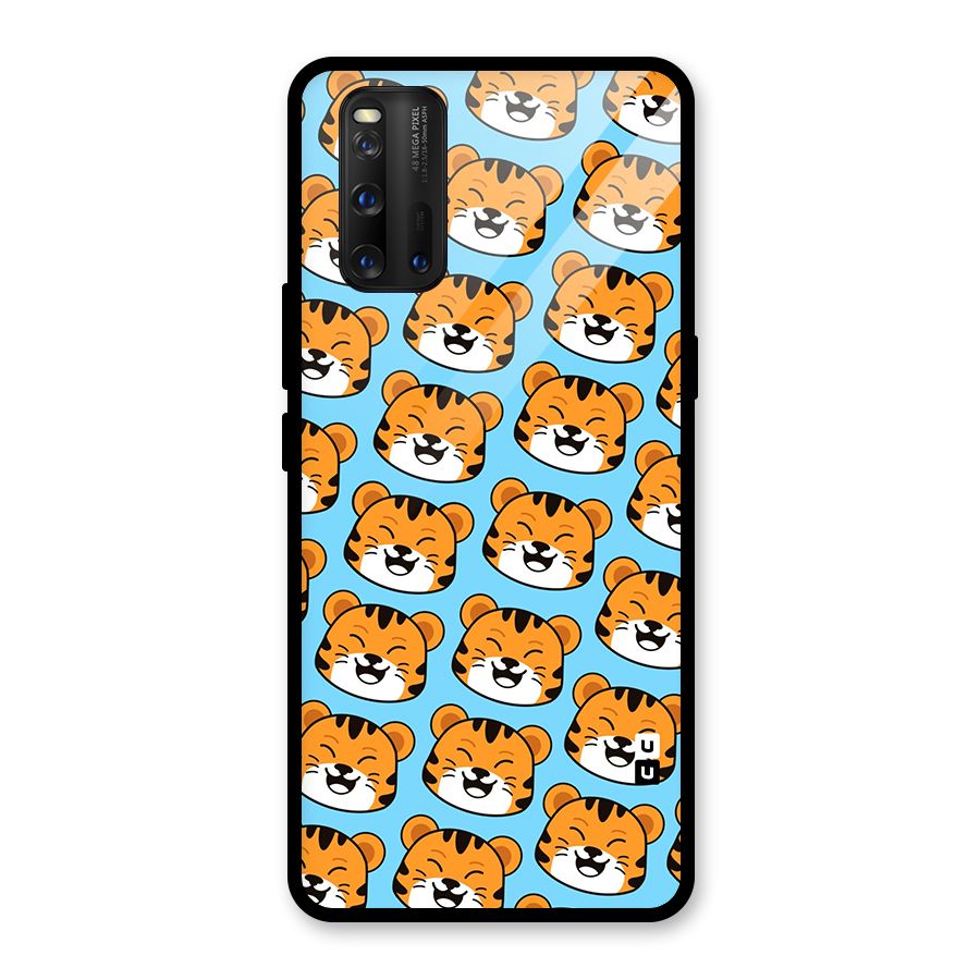 Happy Kitten Pattern Glass Back Case for Vivo iQOO 3