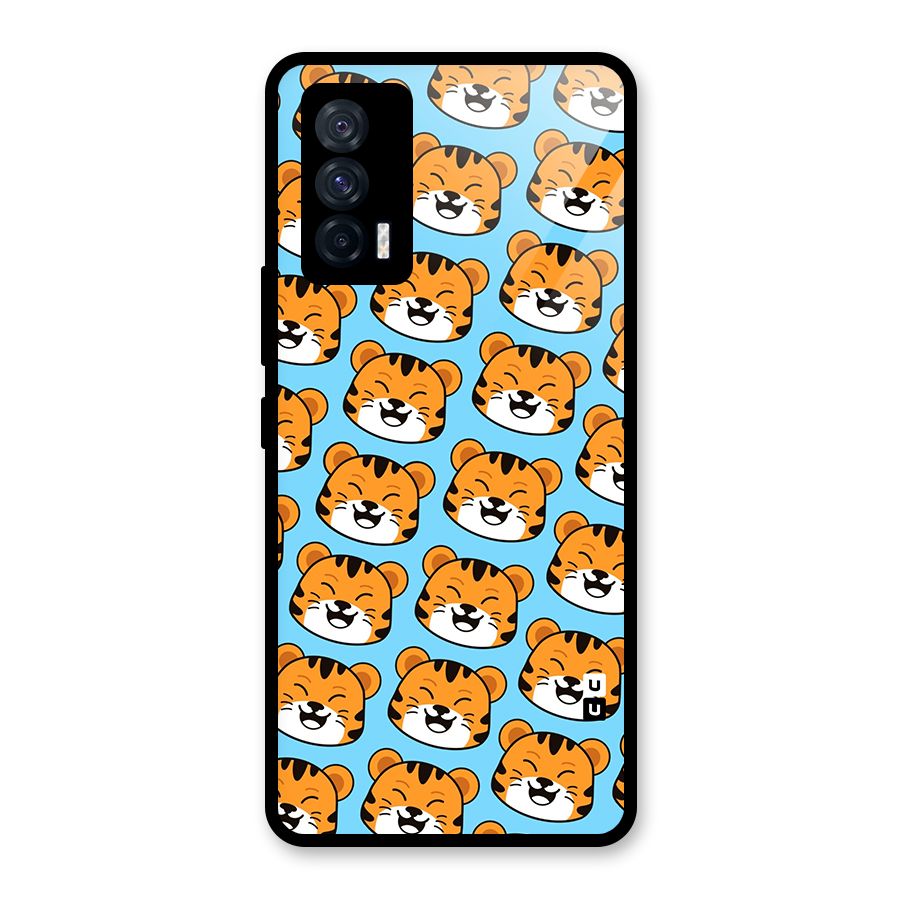 Happy Kitten Pattern Glass Back Case for Vivo iQOO 7 5G