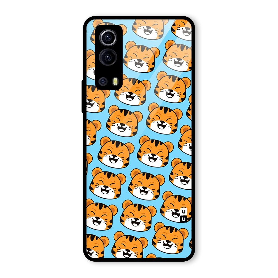 Happy Kitten Pattern Glass Back Case for Vivo iQOO Z3