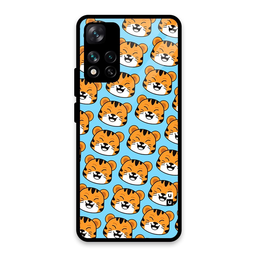 Happy Kitten Pattern Glass Back Case for Xiaomi 11i HyperCharge 5G