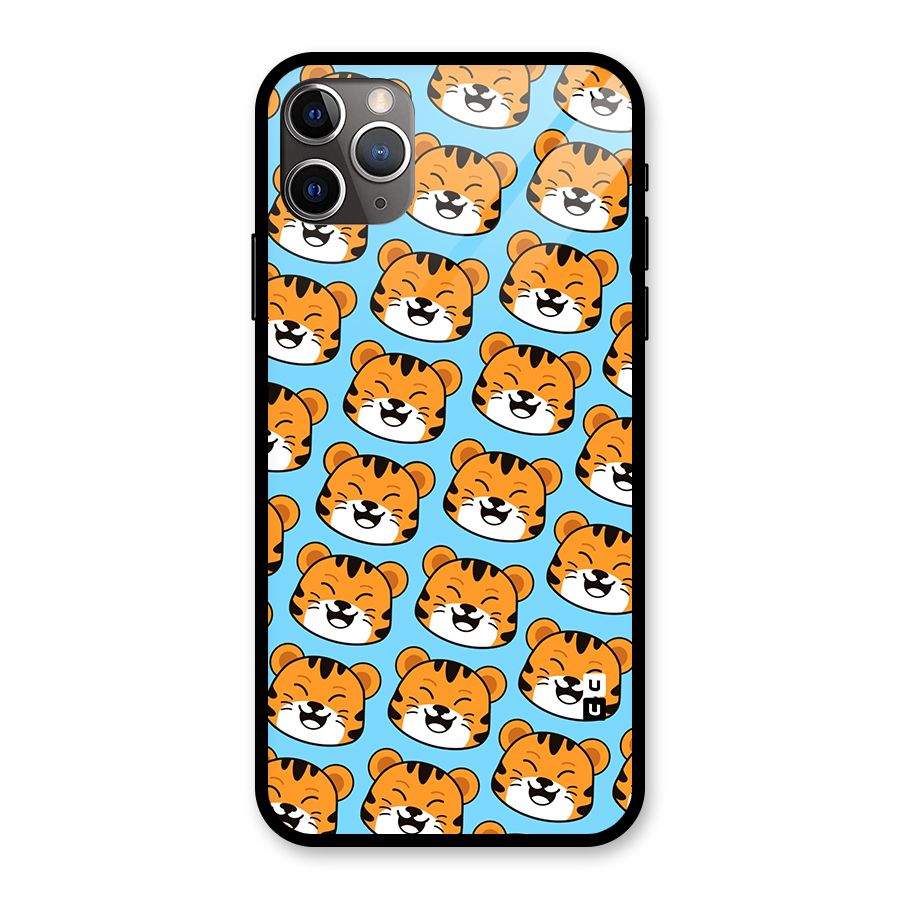 Happy Kitten Pattern Glass Back Case for iPhone 11 Pro Max