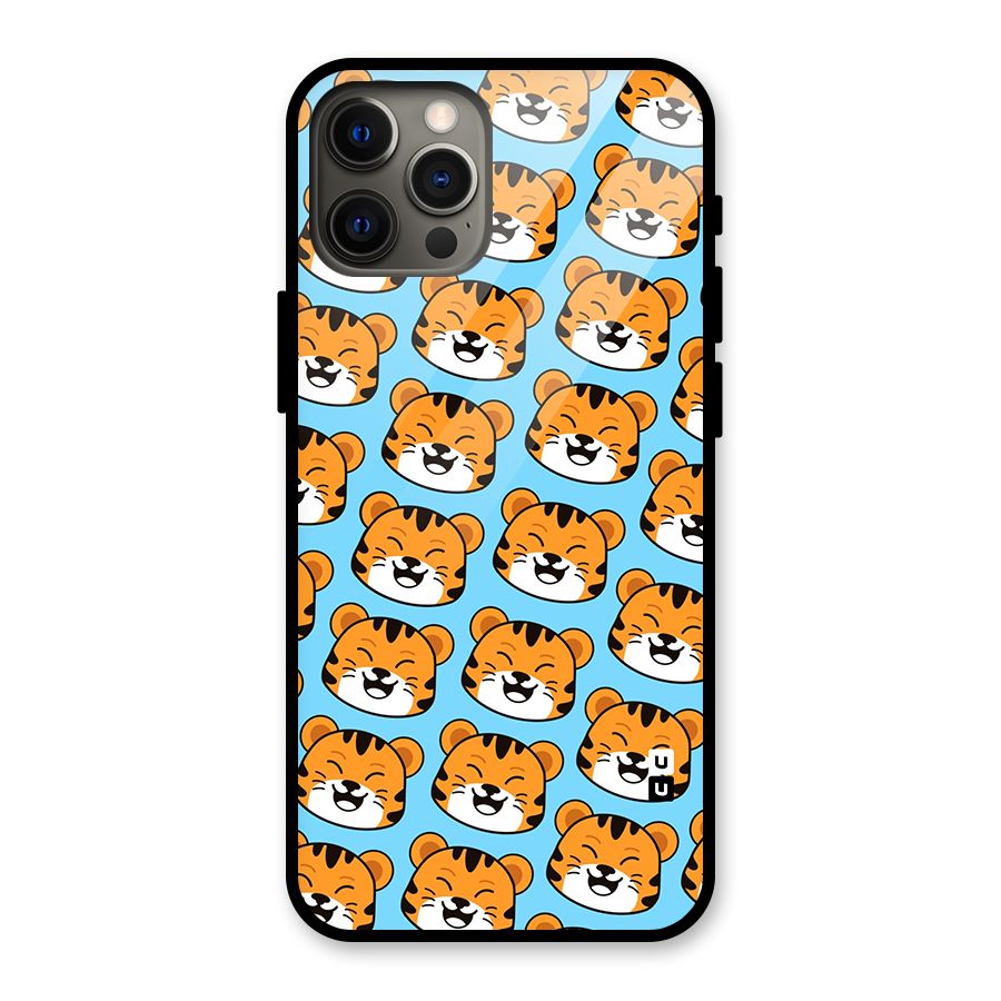 Happy Kitten Pattern Glass Back Case for iPhone 12 Pro Max
