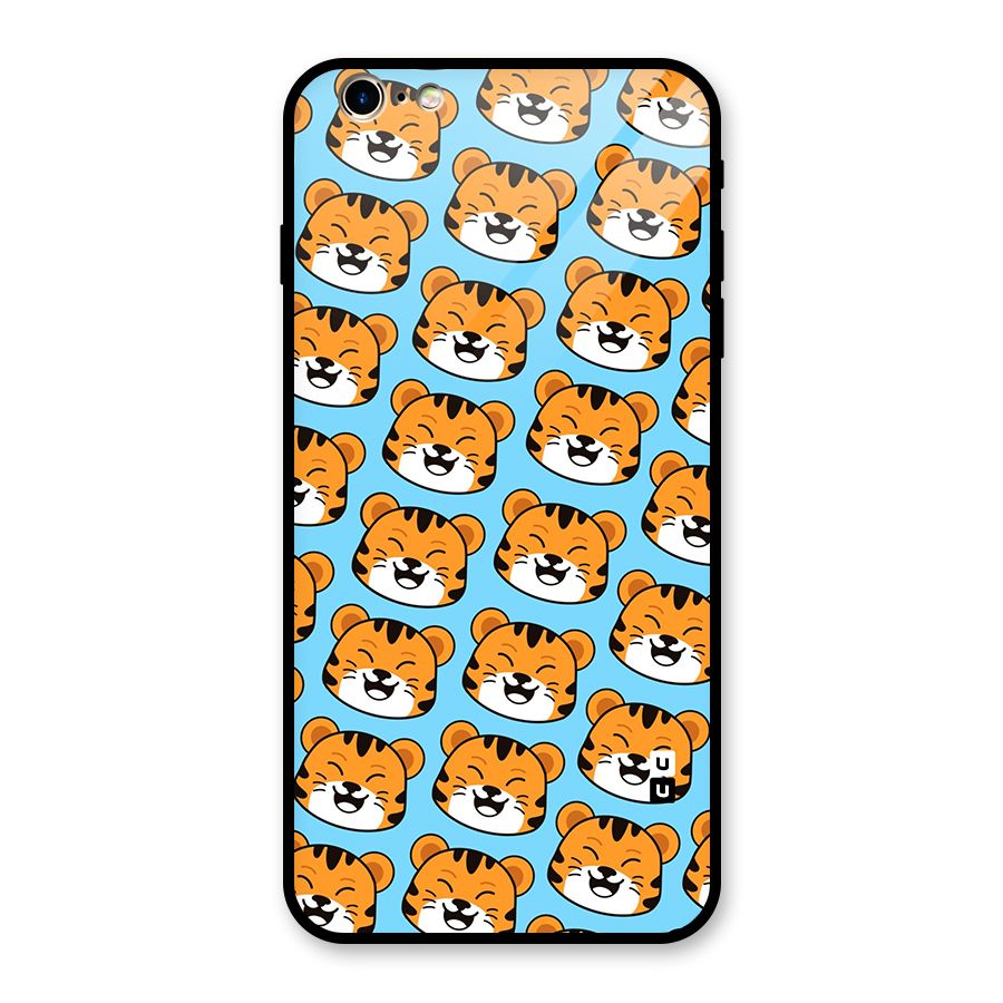 Happy Kitten Pattern Glass Back Case for iPhone 6 Plus 6S Plus