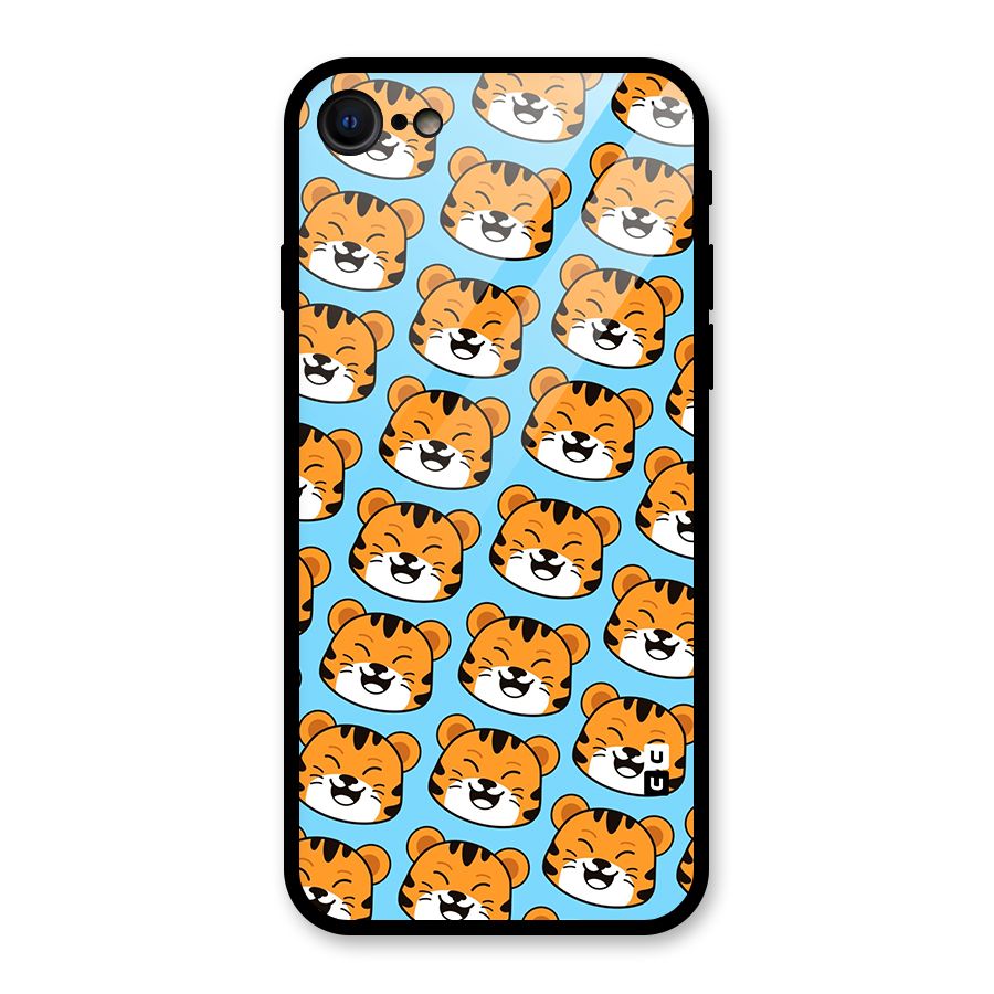 Happy Kitten Pattern Glass Back Case for iPhone 7