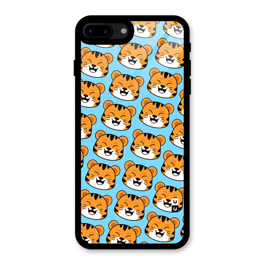 Happy Kitten Pattern Glass Back Case for iPhone 7 Plus