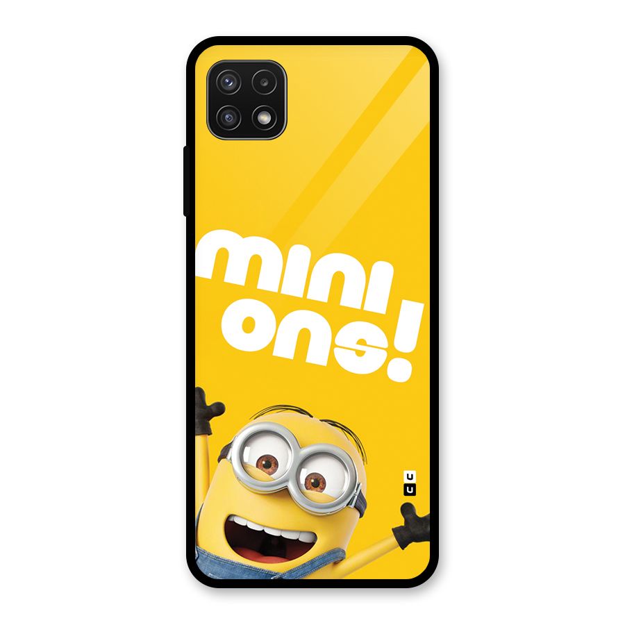 Happy Minion Glass Back Case for Galaxy A22 5G