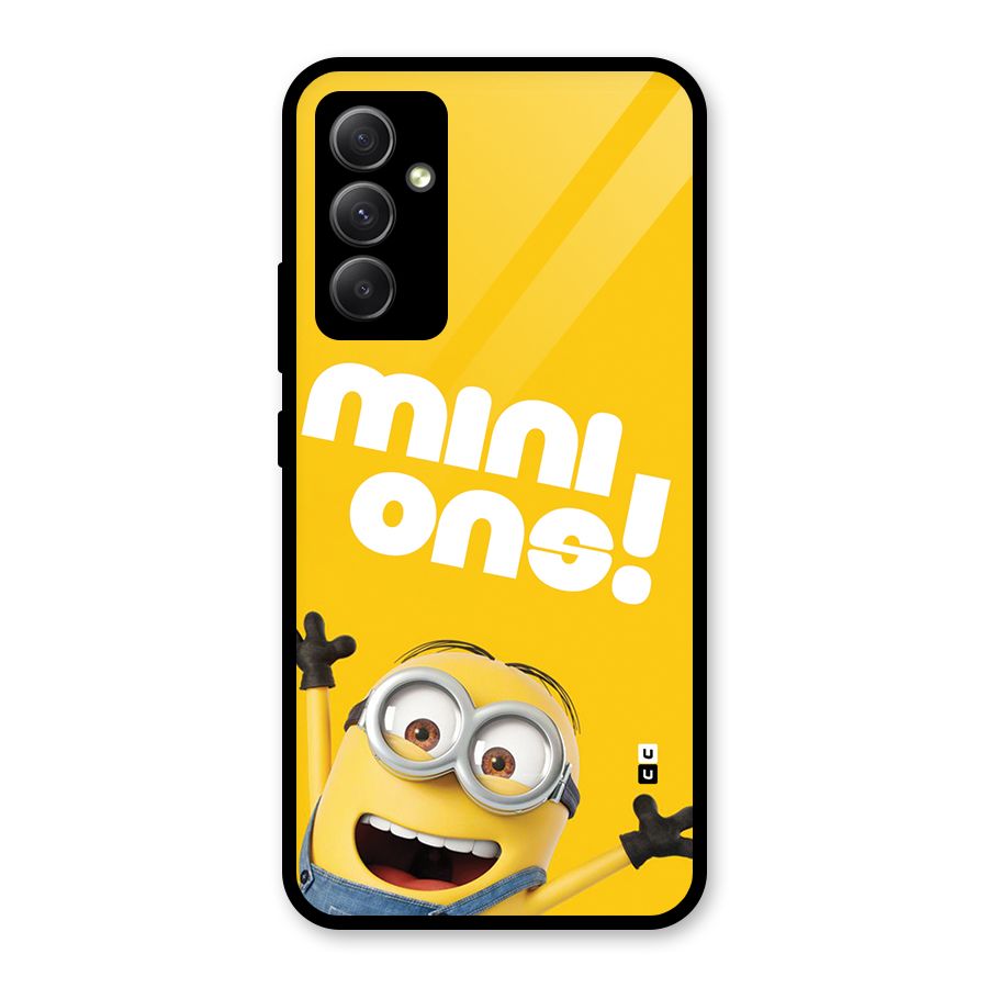 Happy Minion Glass Back Case for Galaxy A34