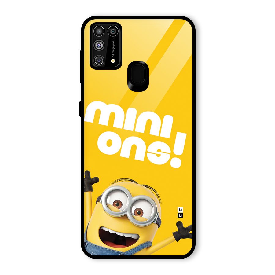 Happy Minion Glass Back Case for Galaxy M31