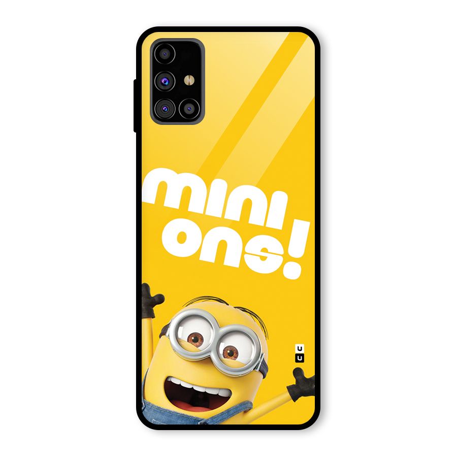 Happy Minion Glass Back Case for Galaxy M31s