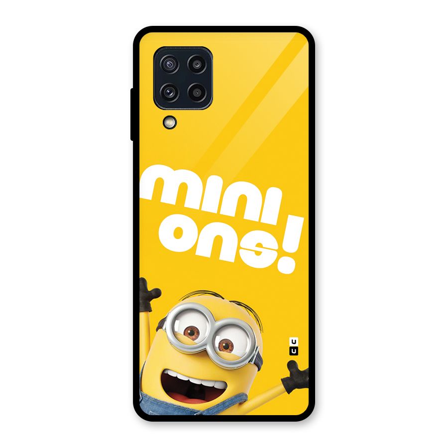 Happy Minion Glass Back Case for Galaxy M32