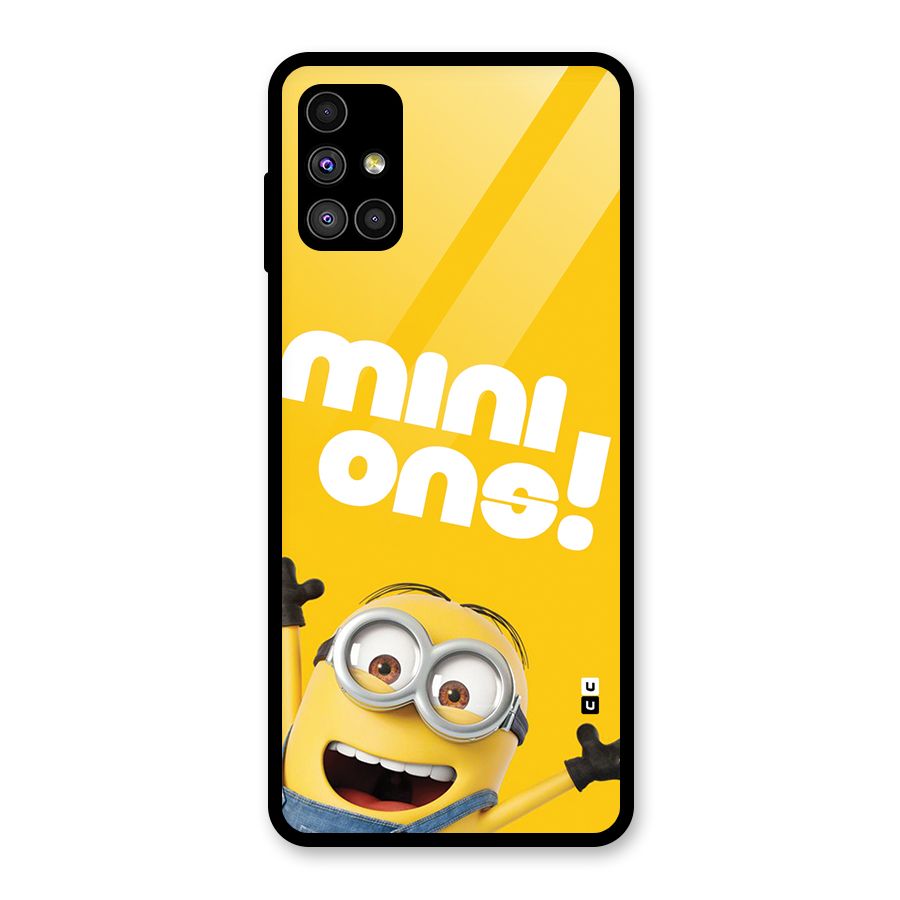Happy Minion Glass Back Case for Galaxy M51