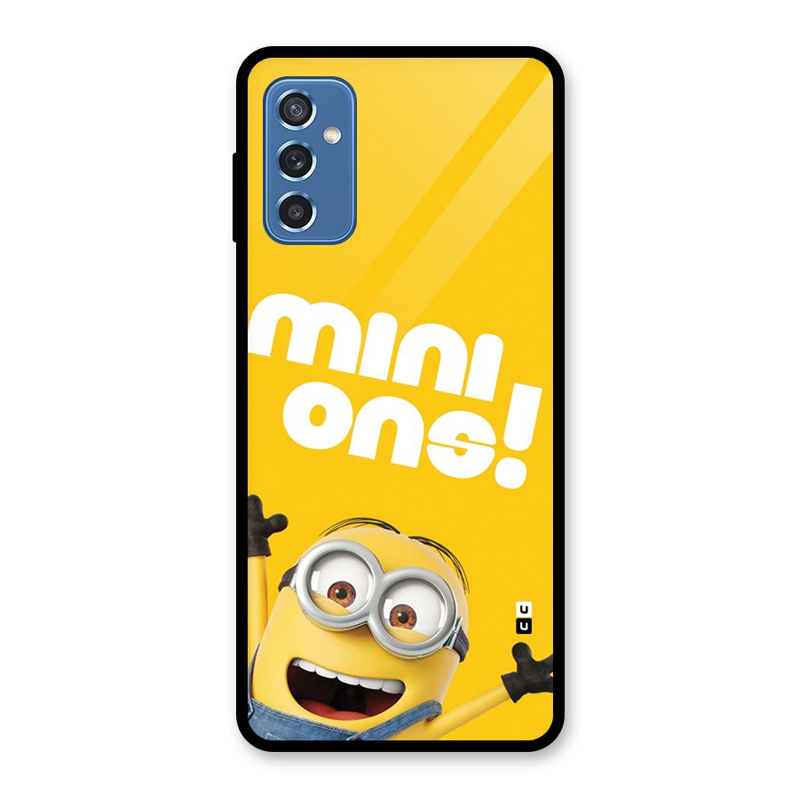 Happy Minion Glass Back Case for Galaxy M52 5G