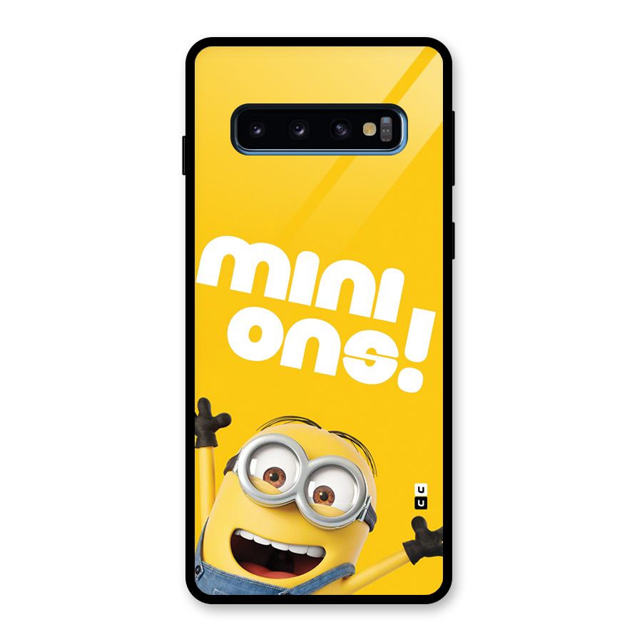 Happy Minion Glass Back Case for Galaxy S10