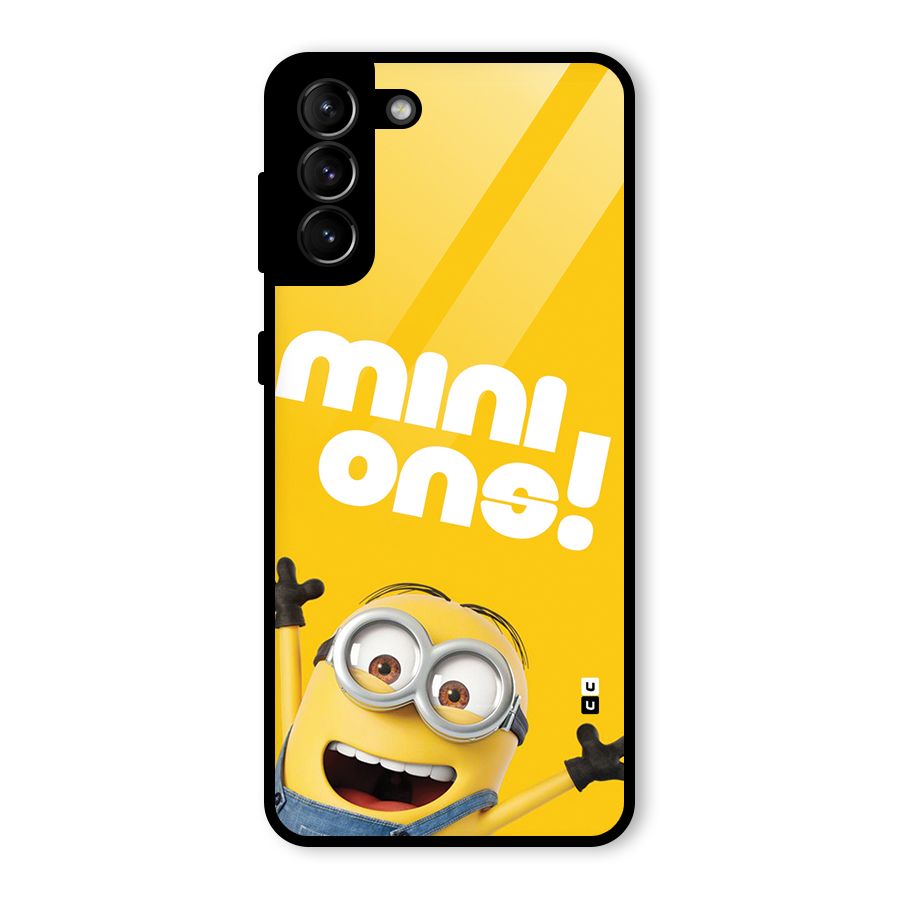 Happy Minion Glass Back Case for Galaxy S21 Plus