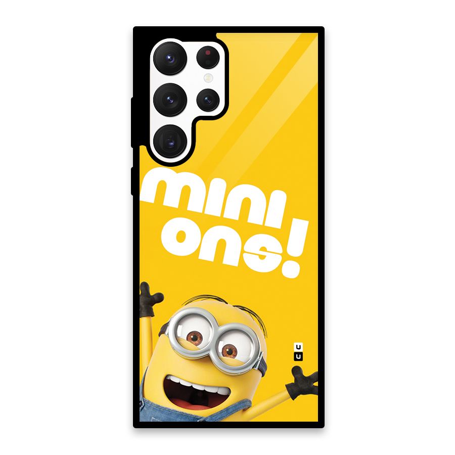Happy Minion Glass Back Case for Galaxy S22 Ultra 5G