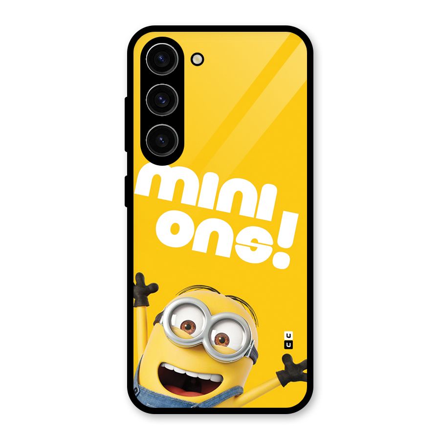 Happy Minion Glass Back Case for Galaxy S23