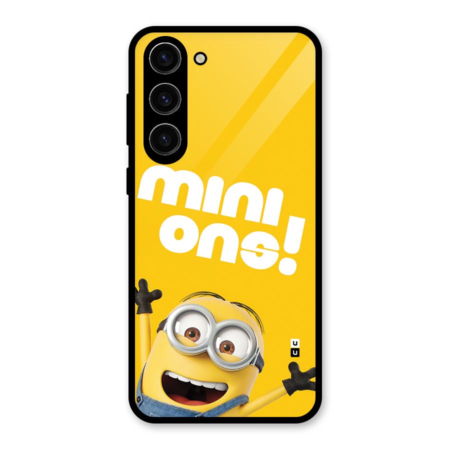 Happy Minion Glass Back Case for Galaxy S23 Plus