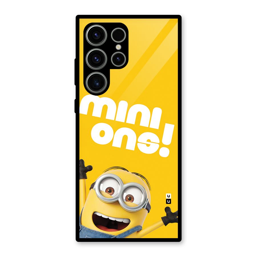 Happy Minion Glass Back Case for Galaxy S23 Ultra