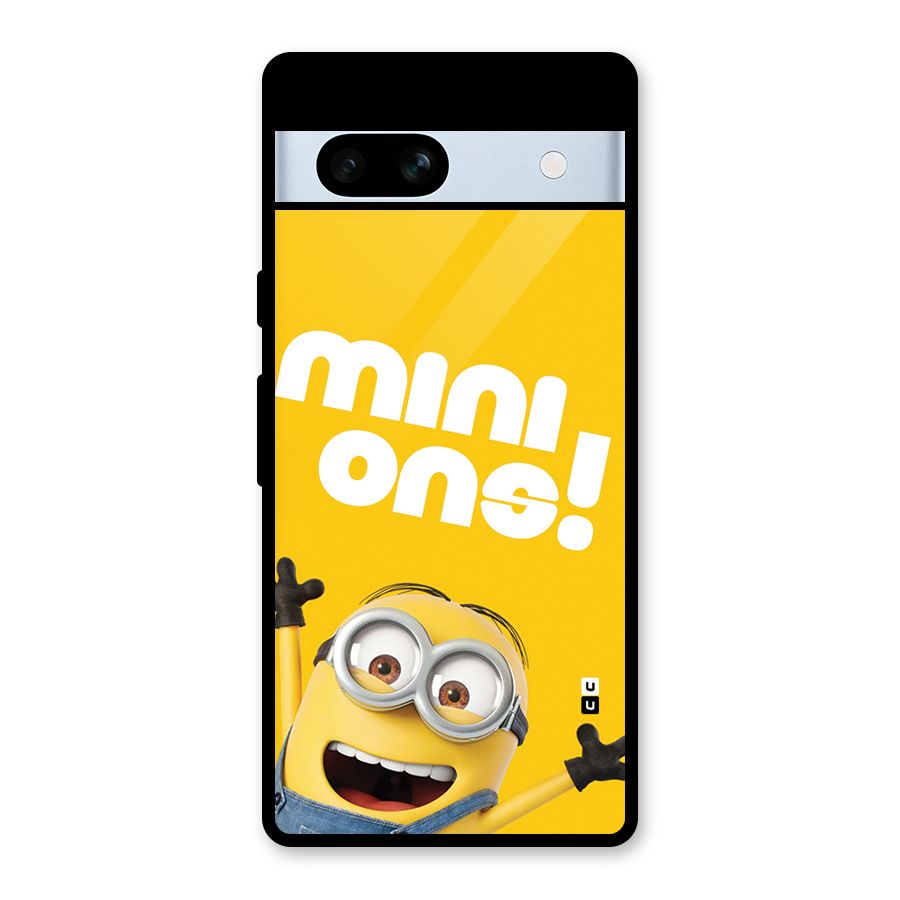 Happy Minion Glass Back Case for Google Pixel 7a