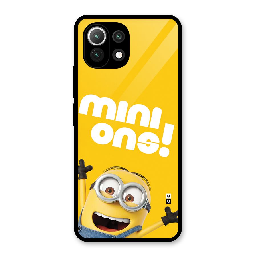 Happy Minion Glass Back Case for Mi 11 Lite