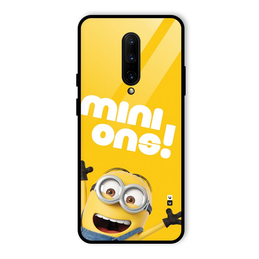 Happy Minion Glass Back Case for OnePlus 7 Pro