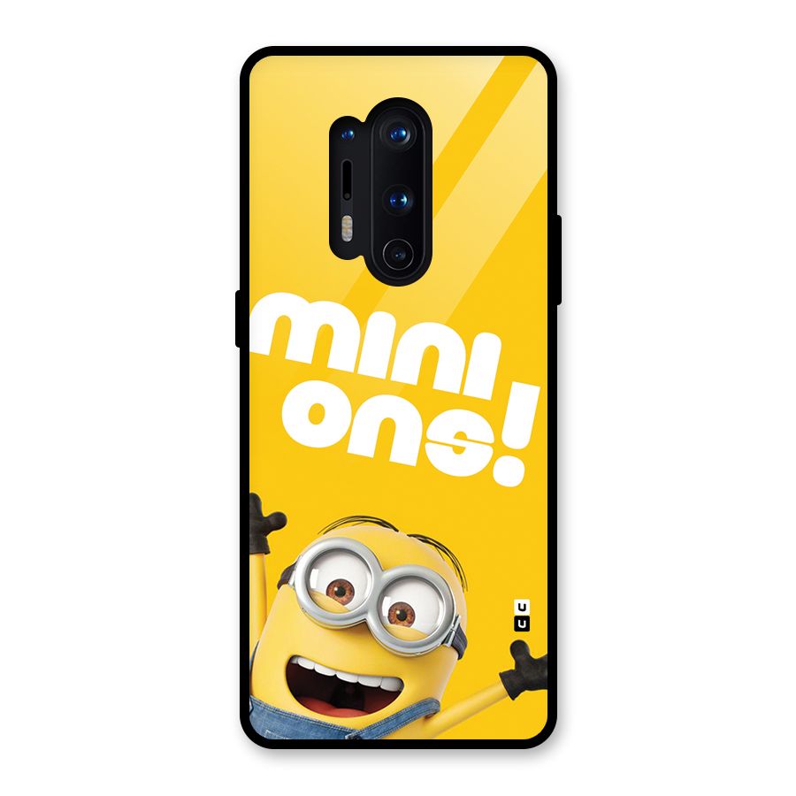 Happy Minion Glass Back Case for OnePlus 8 Pro