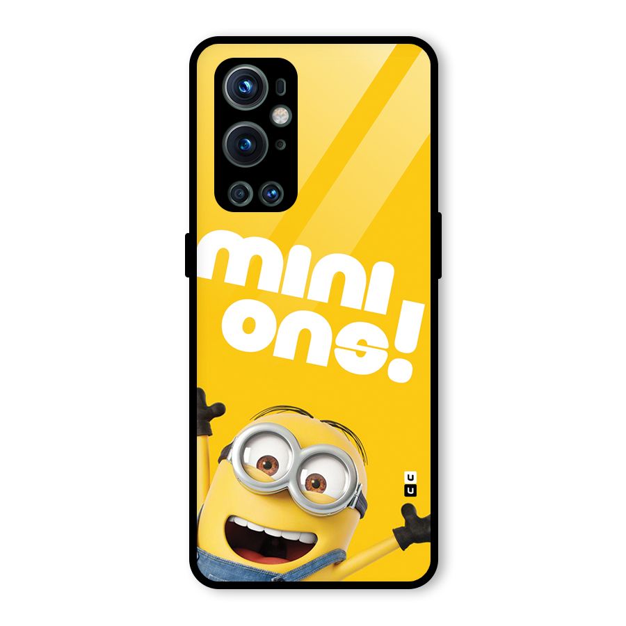 Happy Minion Glass Back Case for OnePlus 9 Pro