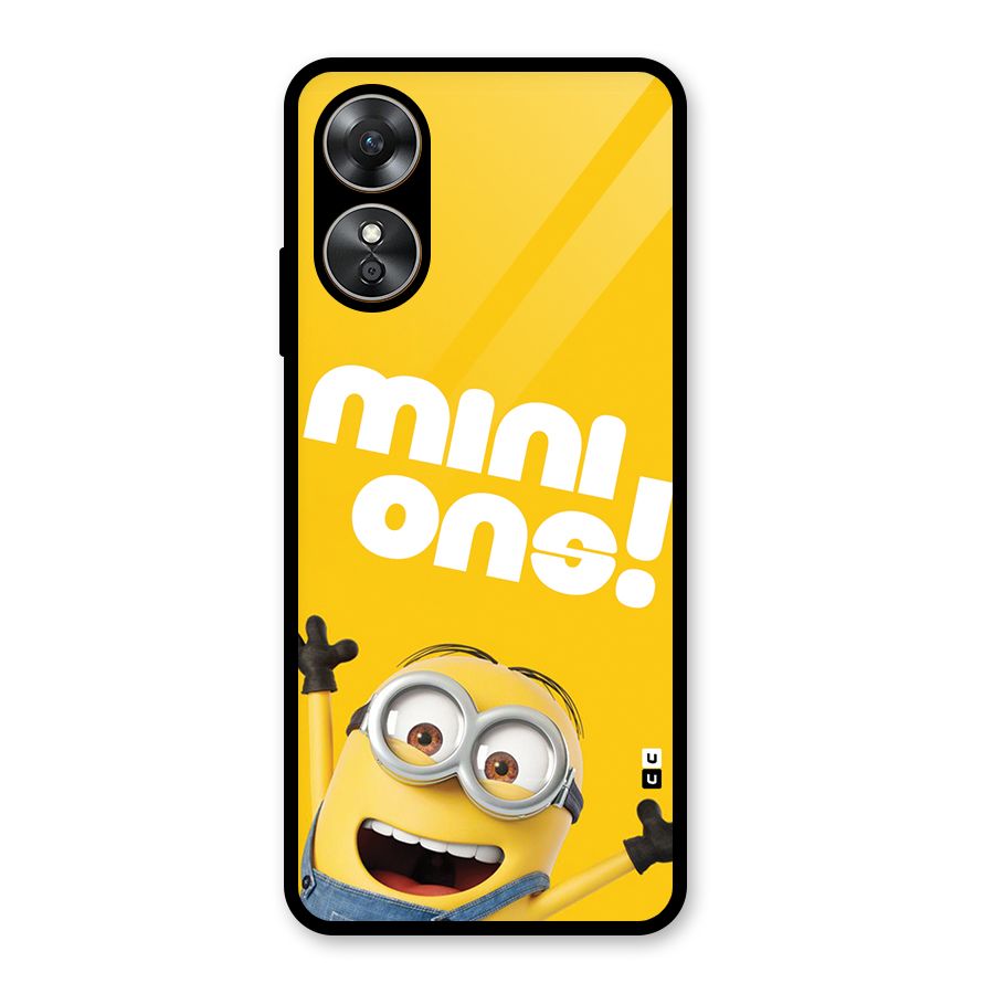 Happy Minion Glass Back Case for Oppo A17