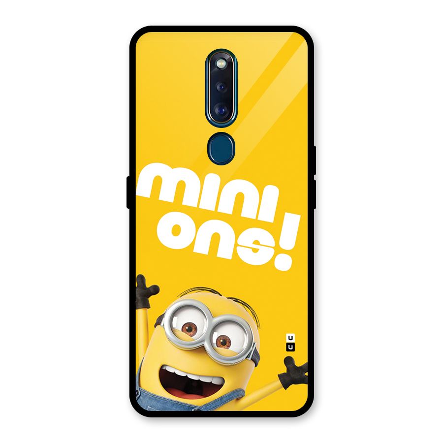 Happy Minion Glass Back Case for Oppo F11 Pro