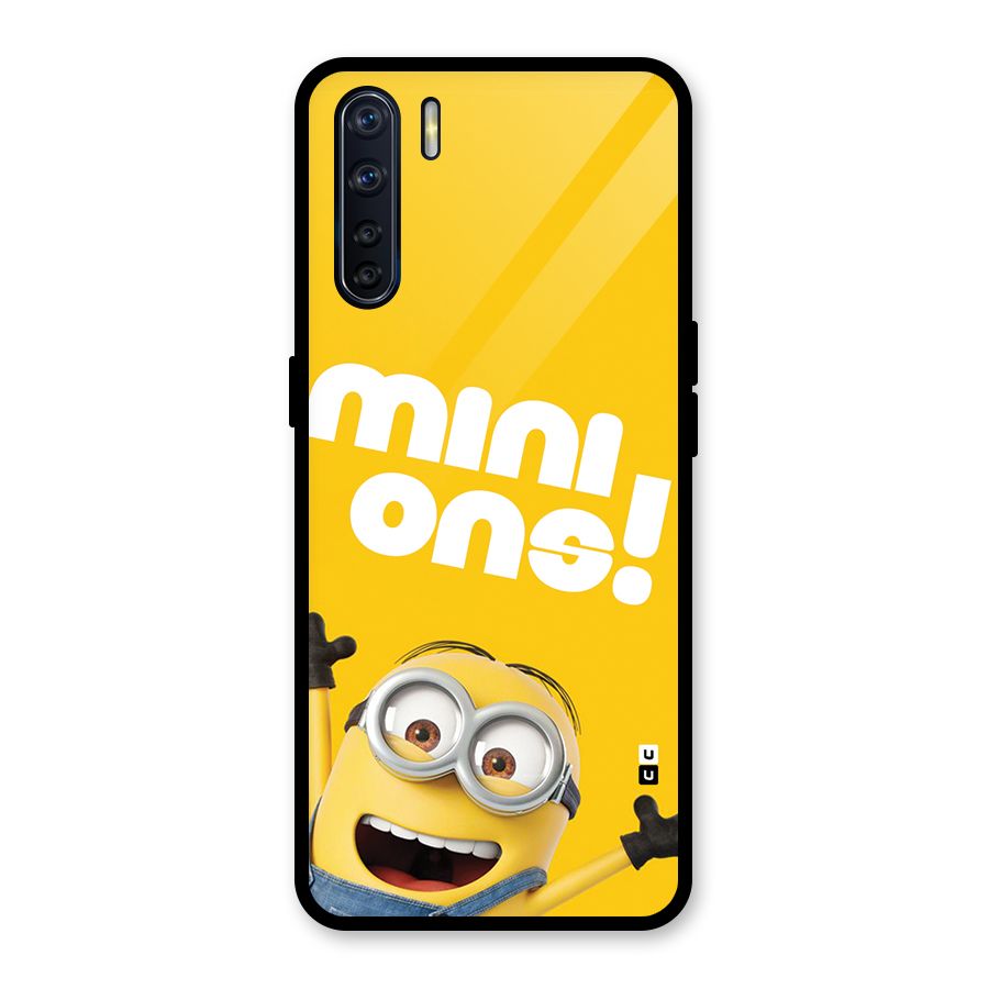 Happy Minion Glass Back Case for Oppo F15