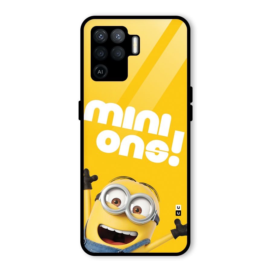 Happy Minion Glass Back Case for Oppo F19 Pro