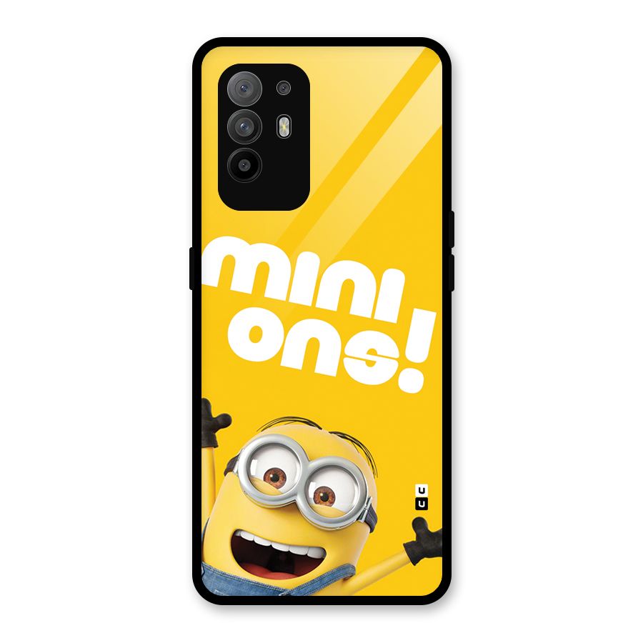 Happy Minion Glass Back Case for Oppo F19 Pro Plus 5G