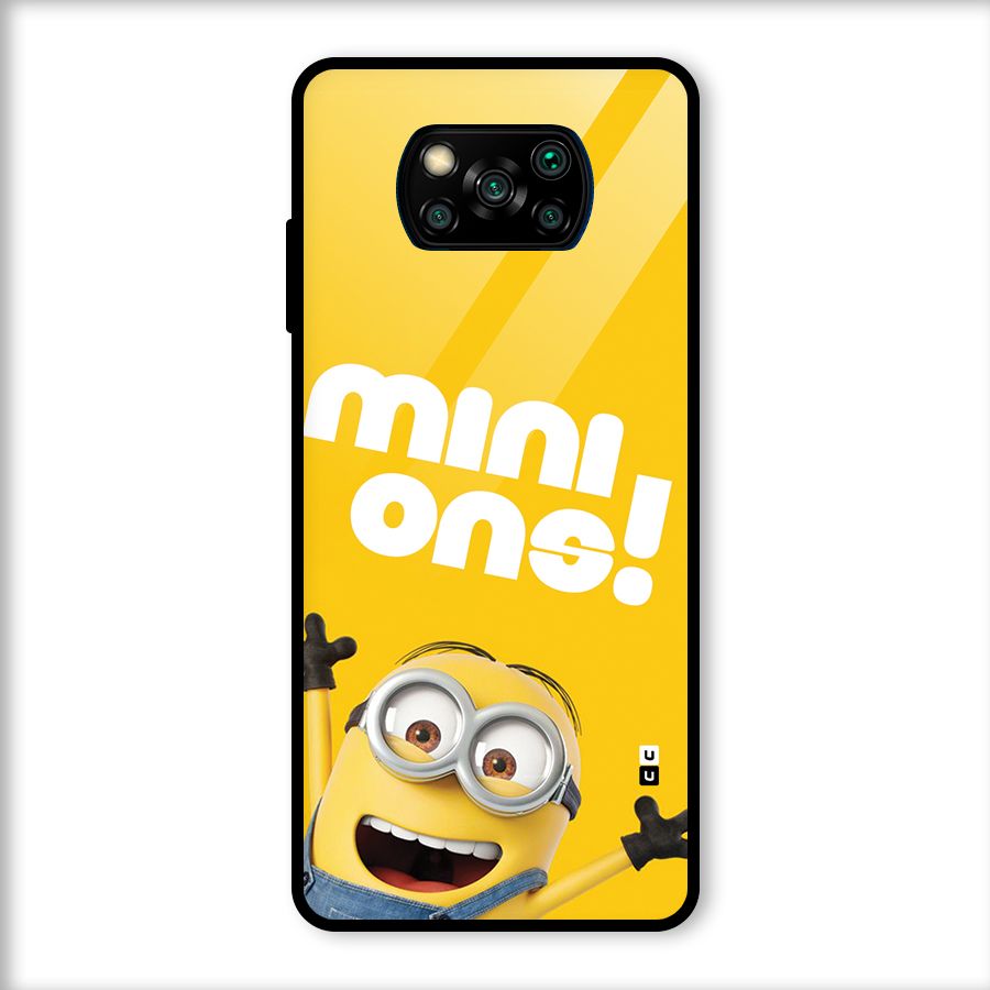 Happy Minion Glass Back Case for Poco X3