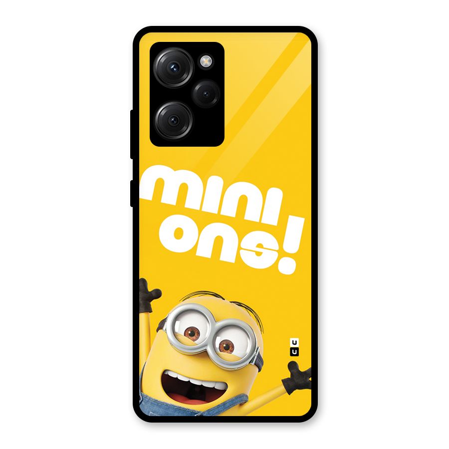 Happy Minion Glass Back Case for Poco X5 Pro