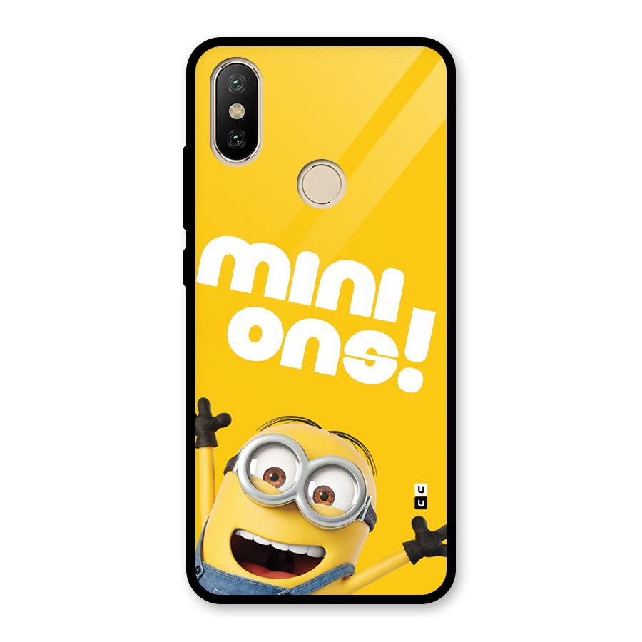 Happy Minion Glass Back Case for Redmi A2