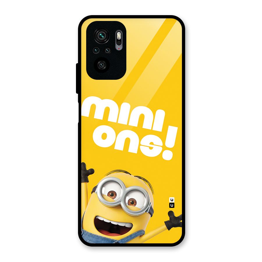 Happy Minion Glass Back Case for Redmi Note 10S