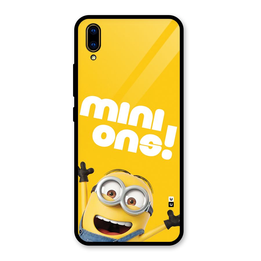 Happy Minion Glass Back Case for Vivo V11 Pro