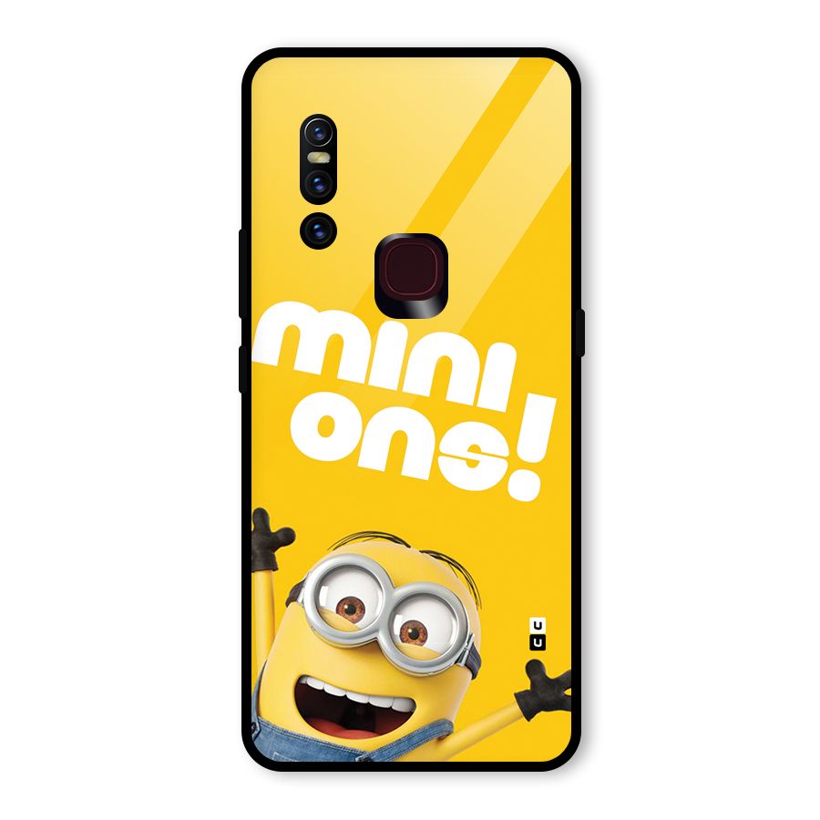 Happy Minion Glass Back Case for Vivo V15