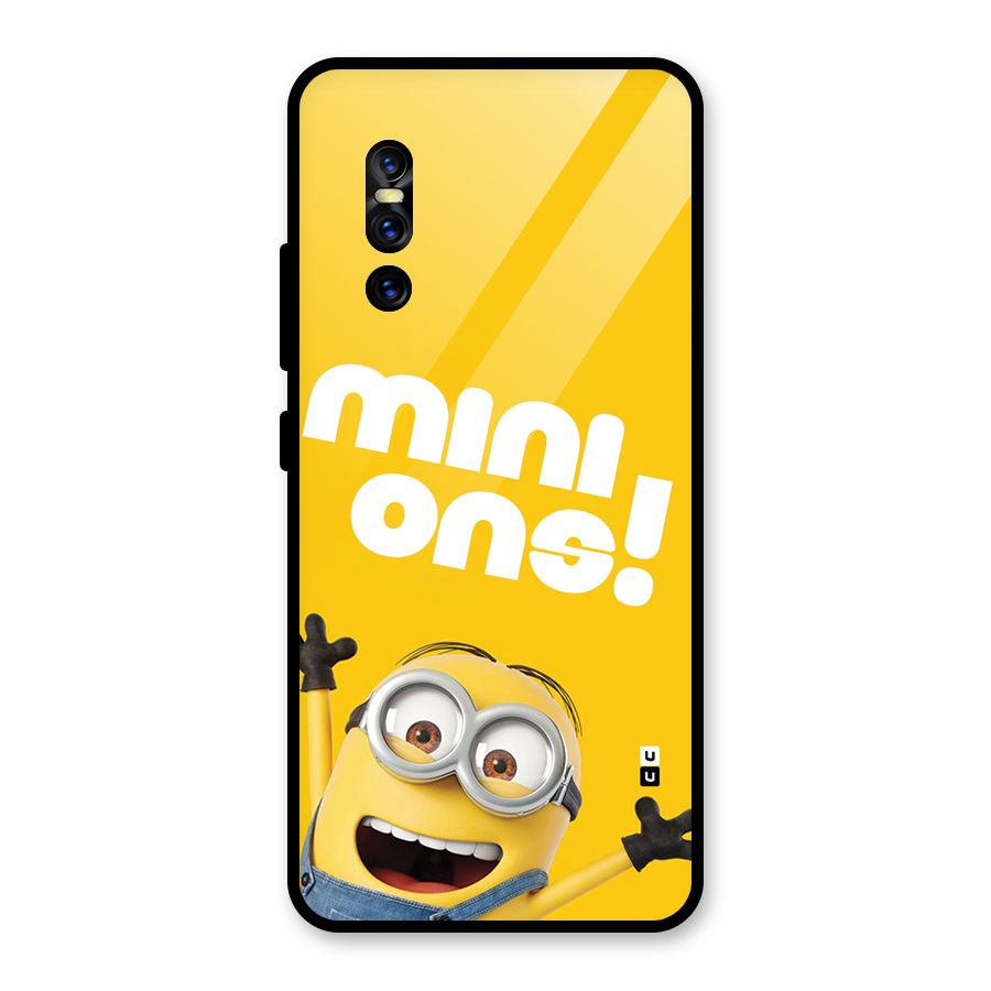 Happy Minion Glass Back Case for Vivo V15 Pro