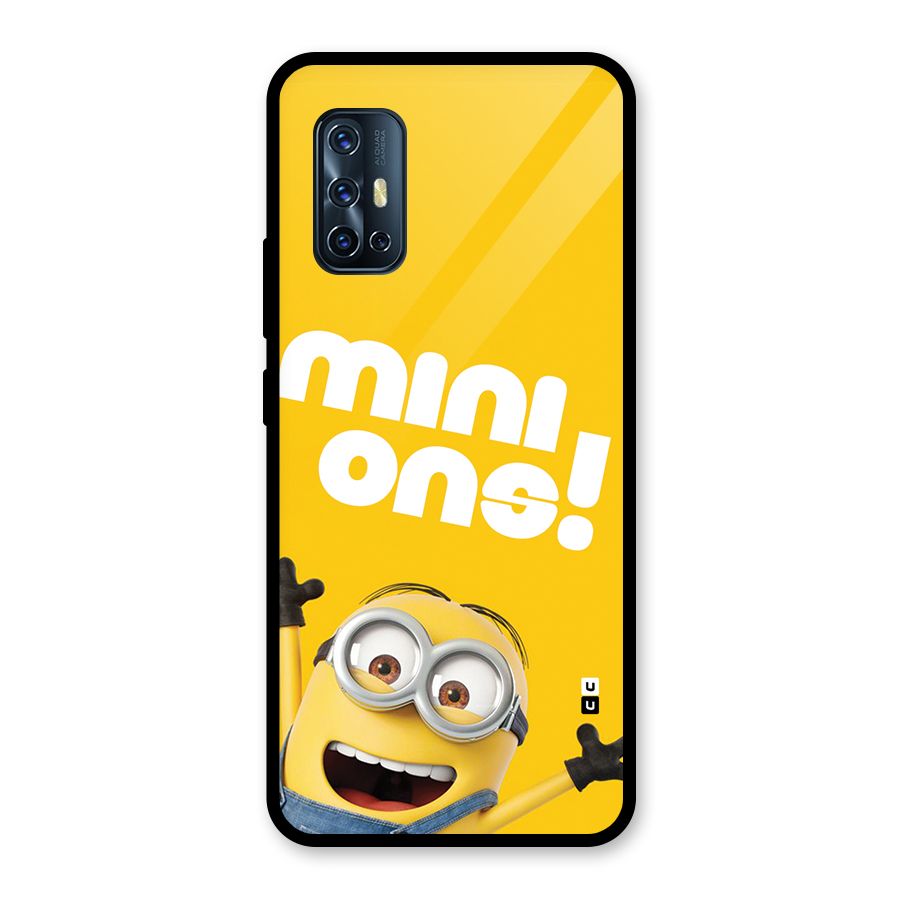 Happy Minion Glass Back Case for Vivo V17