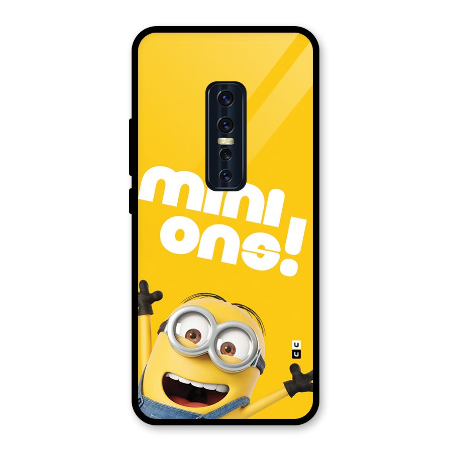 Happy Minion Glass Back Case for Vivo V17 Pro